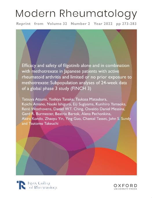 メトトレキサートで効果不十分な日本人の活動性関節リウマチ患者を対象とした メトトレキサート併用下におけるフィルゴチニブの有効性と安全性： 国際共同第Ⅲ相試験（FINCH 1試験）の投与24週時のサブグループ解析