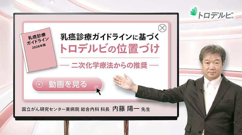 乳癌診療ガイドラインに基づくトロデルビの位置づけ-二次化学療法からの推奨-
